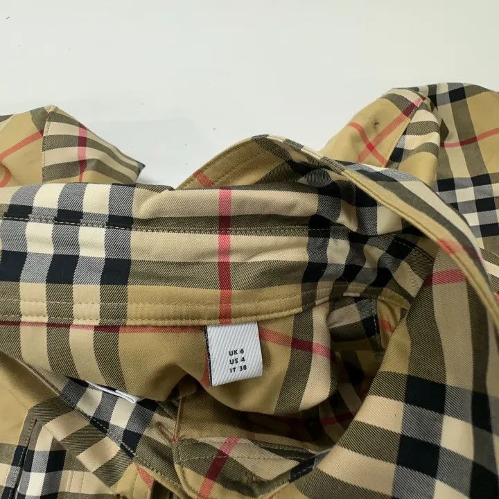 Burberry Burberry Beige Check Long Sleeve Button-Up Shirt 0079 Size S / US 4 / IT 40 - 12 Thumbnail