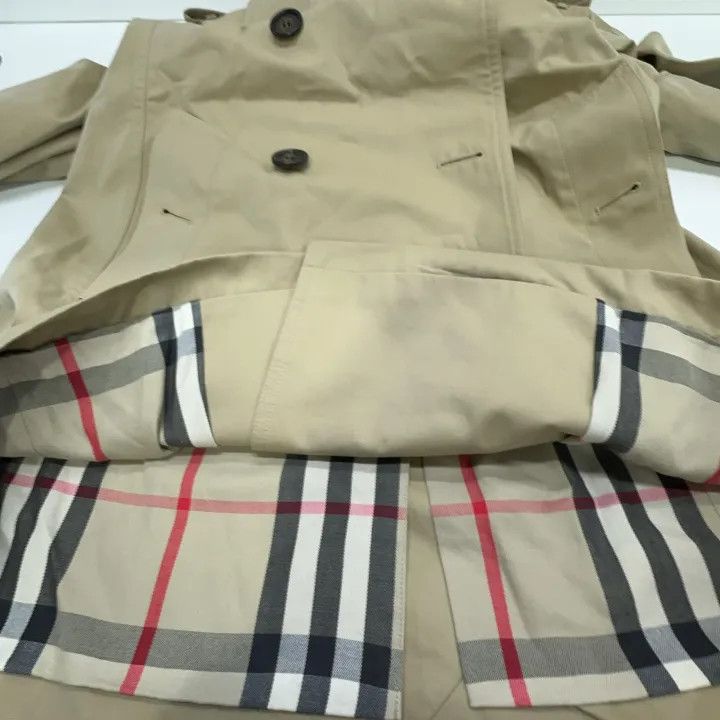 Burberry Burberry Beige Long Sleeve Double-Breasted Coat 0079 Size S / US 4 / IT 40 - 9 Thumbnail
