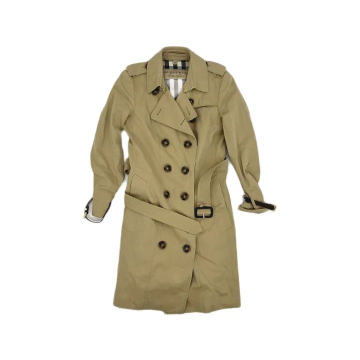 Burberry Burberry Beige Double-Breasted Trench Coat for Women 0079 Size S / US 4 / IT 40 - 2 Thumbnail