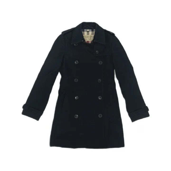 Burberry Burberry Black Double-Breasted Long Trench Coat 0079 Size S / US 4 / IT 40 - 2 Thumbnail