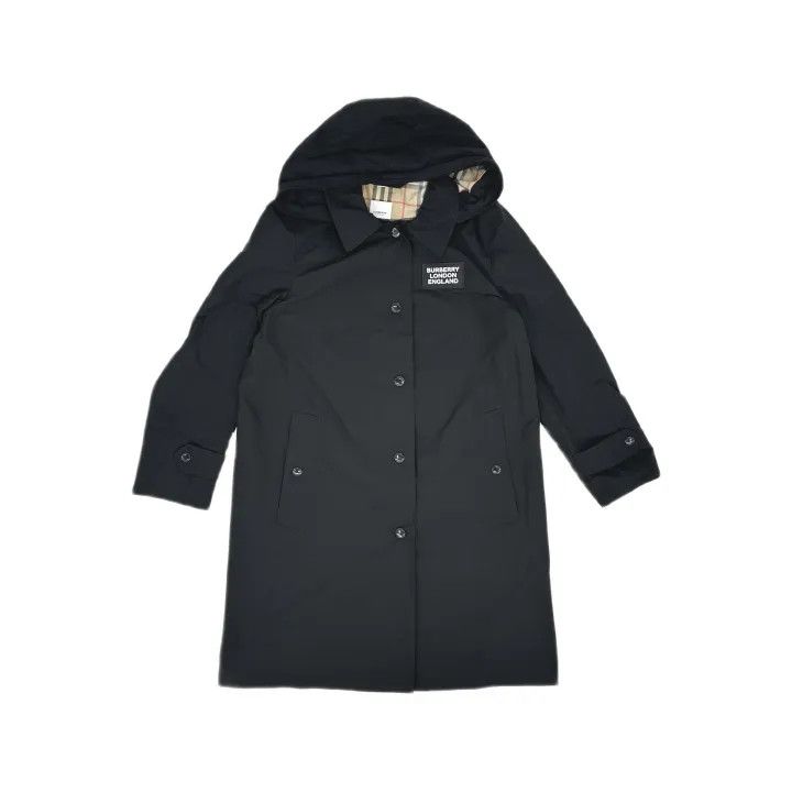 Burberry Burberry Black Logo Print Hooded Jacket 0079 Size S / US 4 / IT 40 - 2 Thumbnail