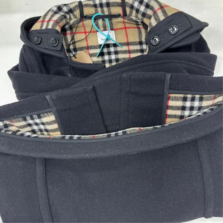Burberry Burberry Black Wool Hooded Duffle Coat 0079 Size S / US 4 / IT 40 - 6 Thumbnail