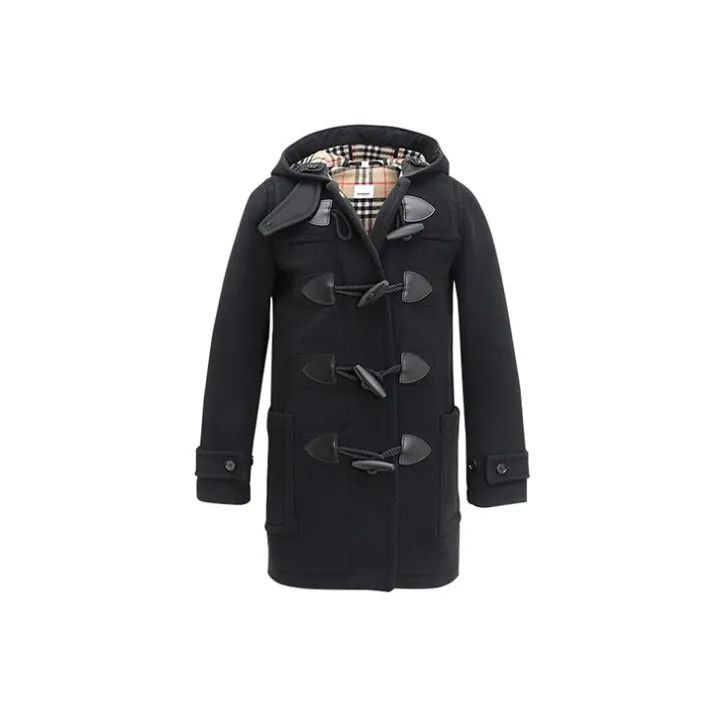 Burberry Burberry Black Wool Hooded Duffle Coat 0079 Size S / US 4 / IT 40 - 2 Thumbnail