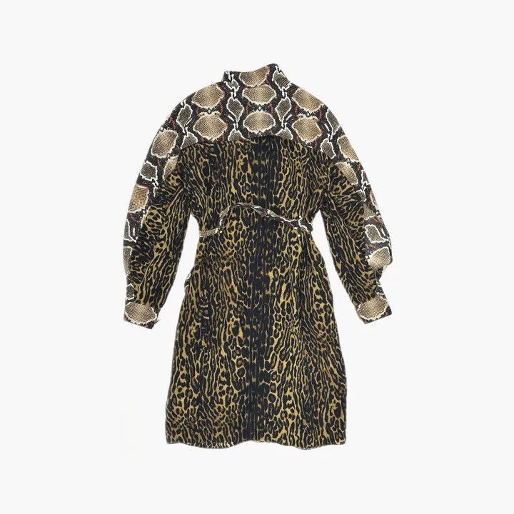 Burberry Burberry Animal Print Long Sleeve Dress 0079 Size S / US 4 / IT 40 - 3 Thumbnail