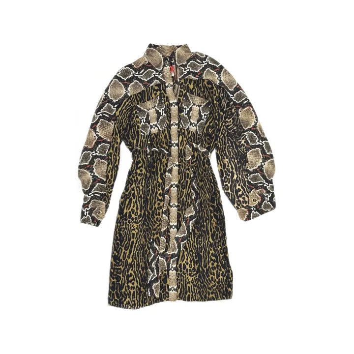 Burberry Burberry Animal Print Long Sleeve Dress 0079 Size S / US 4 / IT 40 - 2 Thumbnail