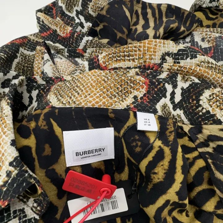 Burberry Burberry Animal Print Long Sleeve Dress 0079 Size S / US 4 / IT 40 - 5 Thumbnail