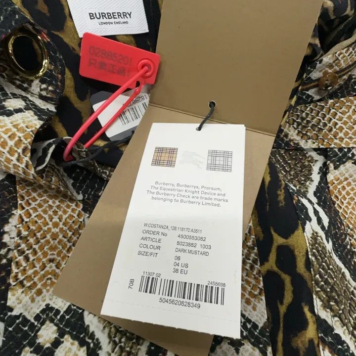 Burberry Burberry Animal Print Long Sleeve Dress 0079 Size S / US 4 / IT 40 - 4 Thumbnail