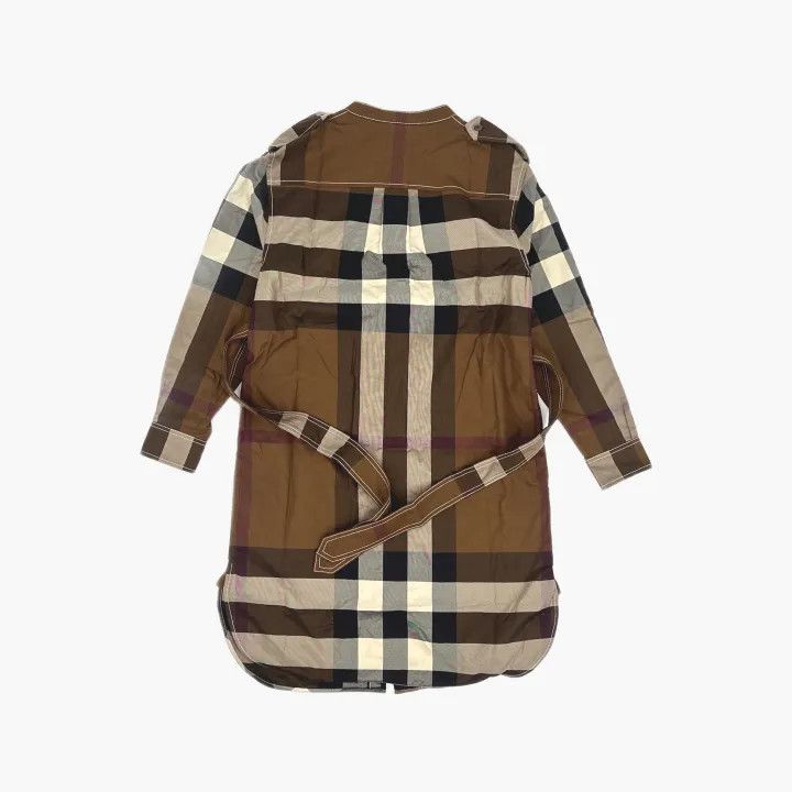 Burberry Burberry Brown Plaid Long Sleeve Dress 0079 Size S / US 4 / IT 40 - 3 Thumbnail