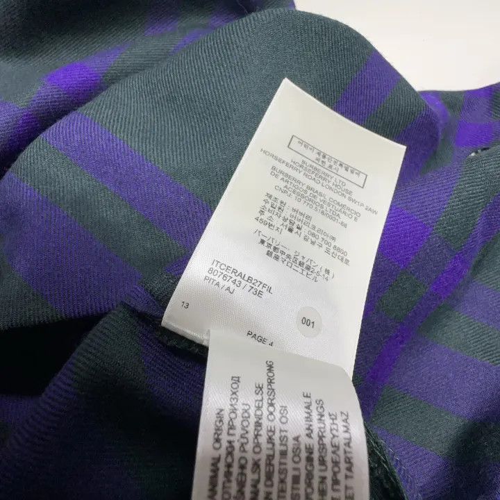 Burberry Burberry Purple Checked Long Sleeve Dress 0079 Size M / US 6-8 / IT 42-44 - 4 Thumbnail