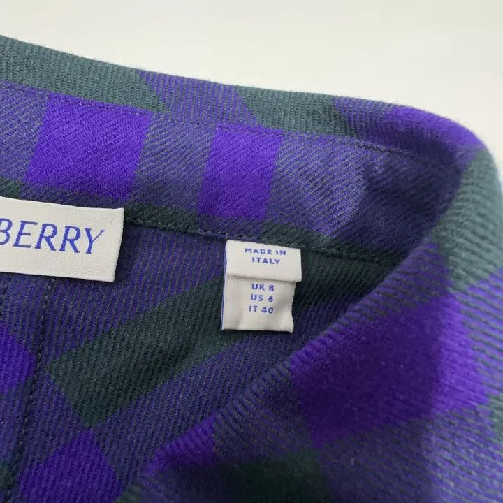 Burberry Burberry Purple Checked Long Sleeve Dress 0079 Size M / US 6-8 / IT 42-44 - 5 Thumbnail