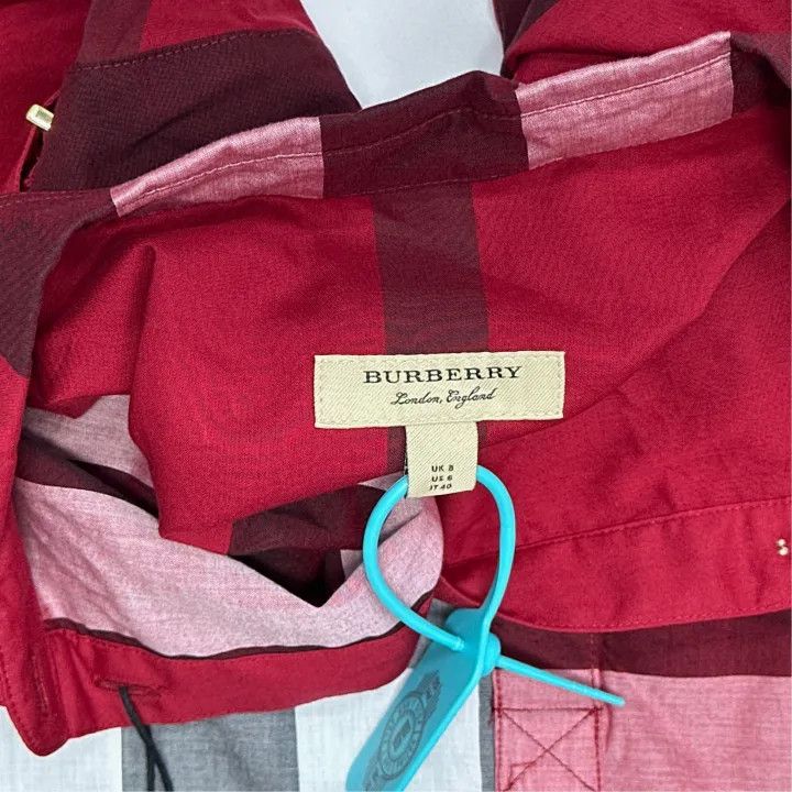 Burberry Burberry Red Checked Print Long Sleeve Dress 0079 Size M / US 6-8 / IT 42-44 - 2 Thumbnail