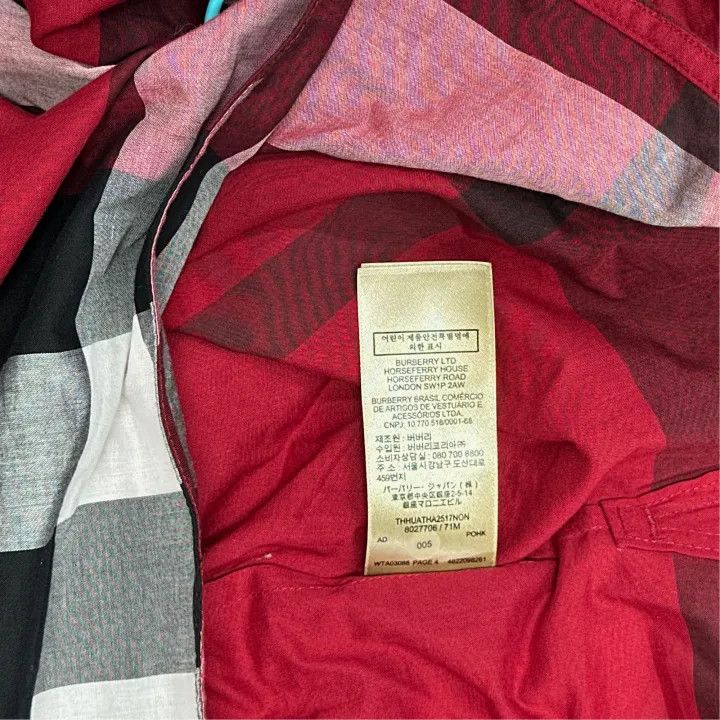 Burberry Burberry Red Checked Print Long Sleeve Dress 0079 Size M / US 6-8 / IT 42-44 - 3 Thumbnail