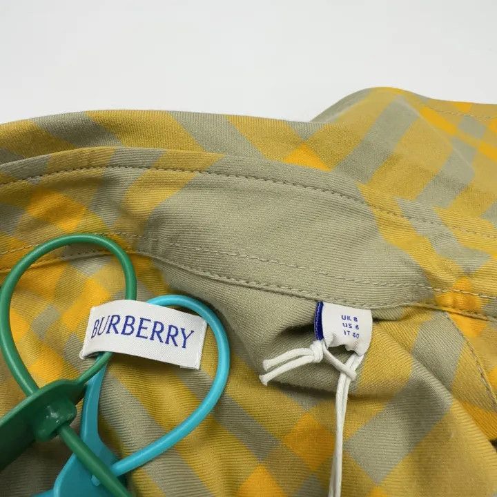 Burberry Burberry Yellow Checkered Long Sleeve Shirt 0079 Size M / US 6-8 / IT 42-44 - 2 Thumbnail