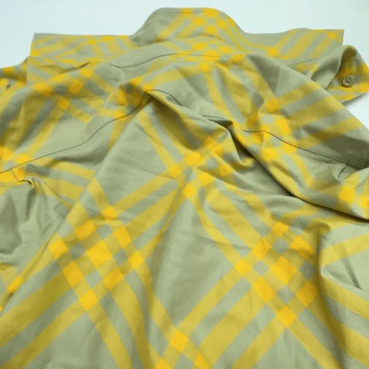 Burberry Burberry Yellow Checkered Long Sleeve Shirt 0079 Size M / US 6-8 / IT 42-44 - 3 Thumbnail