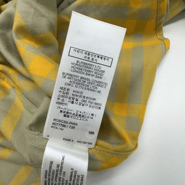 Burberry Burberry Yellow Checkered Long Sleeve Shirt 0079 Size M / US 6-8 / IT 42-44 - 4 Thumbnail