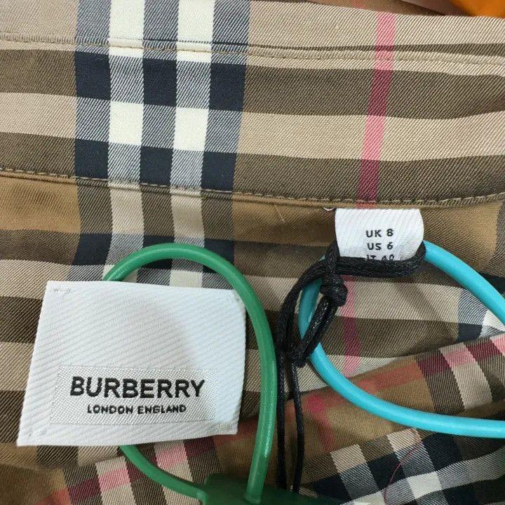 Burberry Burberry Brown Checked Long Sleeve Dress 0079 Size M / US 6-8 / IT 42-44 - 4 Thumbnail