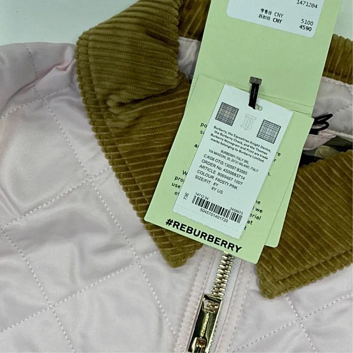 Burberry Burberry Kids Quilted Jacket with Corduroy Collar 0079 Size S / US 4 / IT 40 - 4 Thumbnail