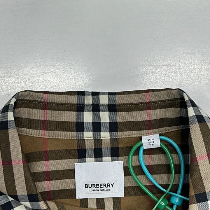Burberry Burberry Brown Check Long Sleeve Dress for Women 0079 Size M / US 6-8 / IT 42-44 - 3 Thumbnail