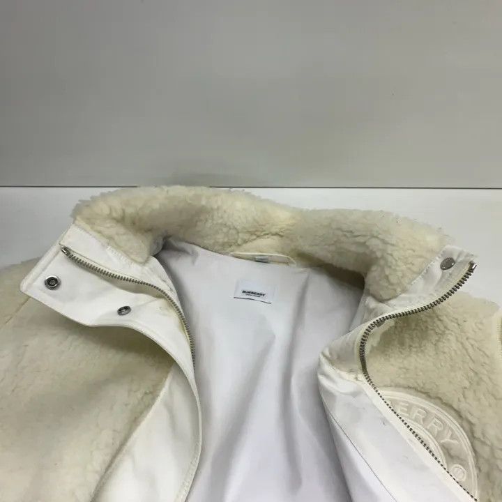 Burberry Burberry White Logo Wool Blend Jacket 0079 Size M / US 6-8 / IT 42-44 - 6 Thumbnail