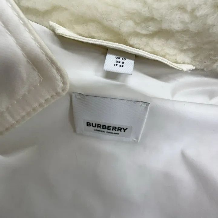 Burberry Burberry White Logo Wool Blend Jacket 0079 Size M / US 6-8 / IT 42-44 - 5 Thumbnail