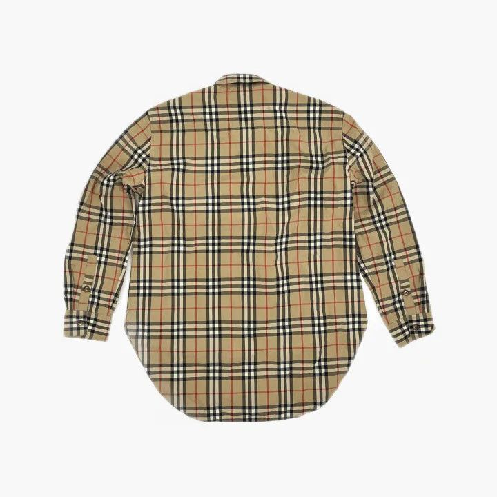 Burberry Burberry Beige Check Long Sleeve Shirt for Women 0079 Size M / US 6-8 / IT 42-44 - 3 Thumbnail