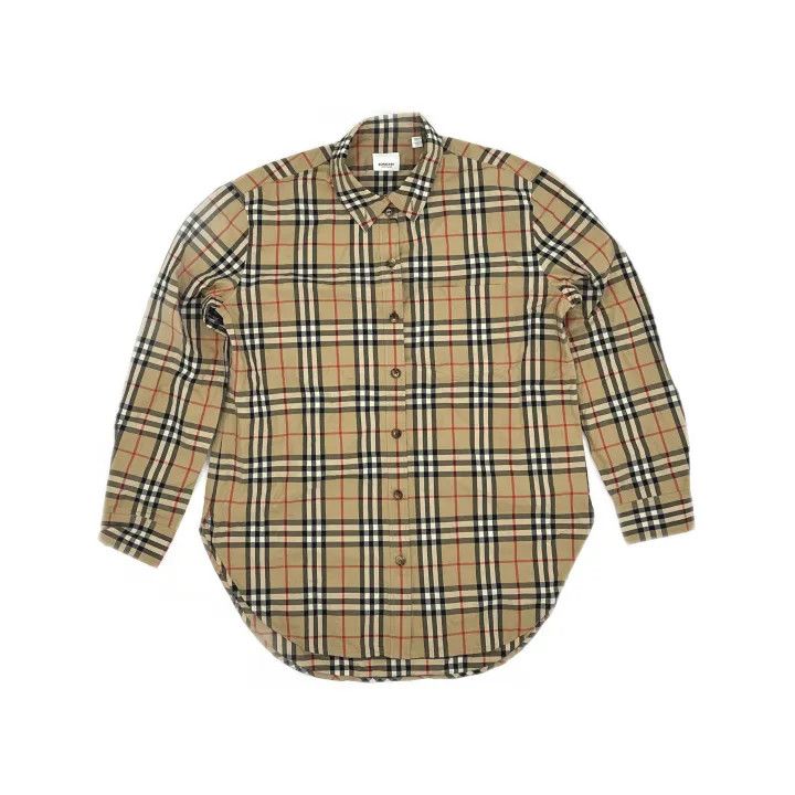 Burberry Burberry Beige Check Long Sleeve Shirt for Women 0079 Size M / US 6-8 / IT 42-44 - 2 Thumbnail