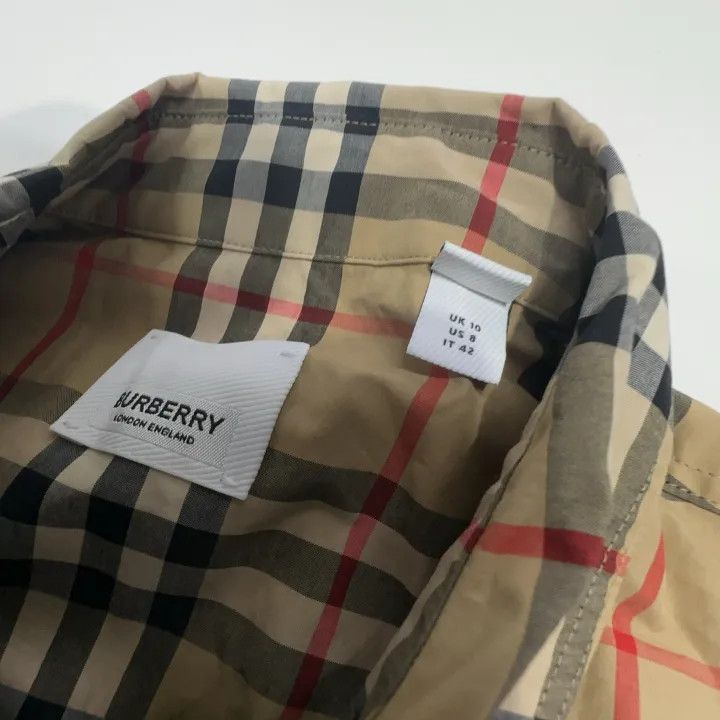 Burberry Burberry Beige Check Long Sleeve Shirt for Women 0079 Size M / US 6-8 / IT 42-44 - 5 Thumbnail