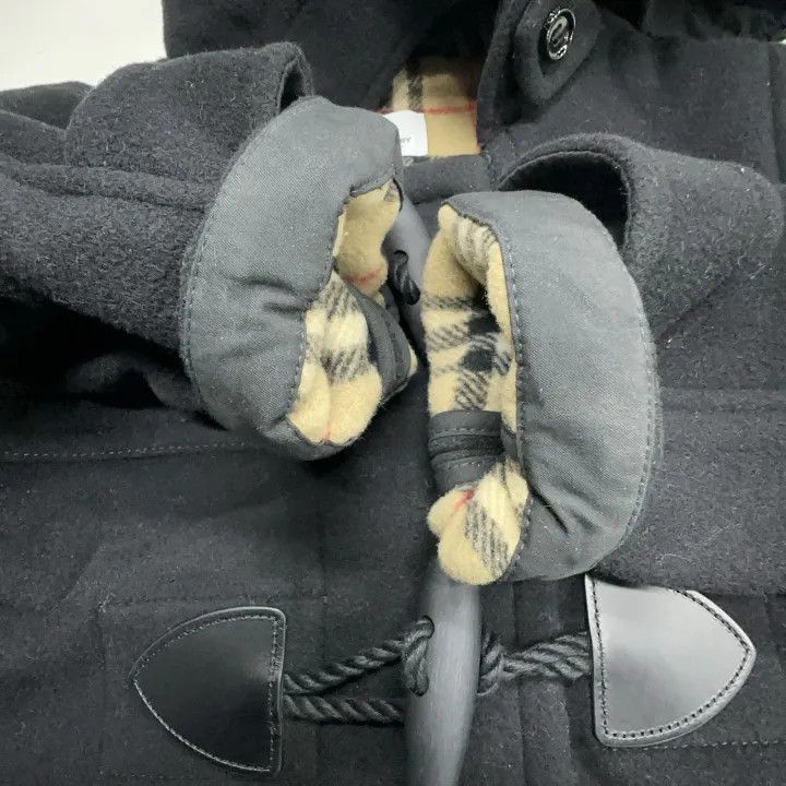 Burberry Burberry Black Wool Hooded Duffle Coat for Women 0079 Size L / US 10 / IT 46 - 9 Thumbnail