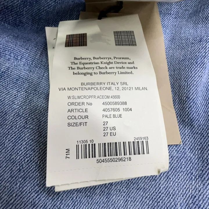 Burberry Burberry Blue Mid-Rise Slim Jeans for Women 0079 Size 27" / US 4 / IT 40 - 6 Thumbnail
