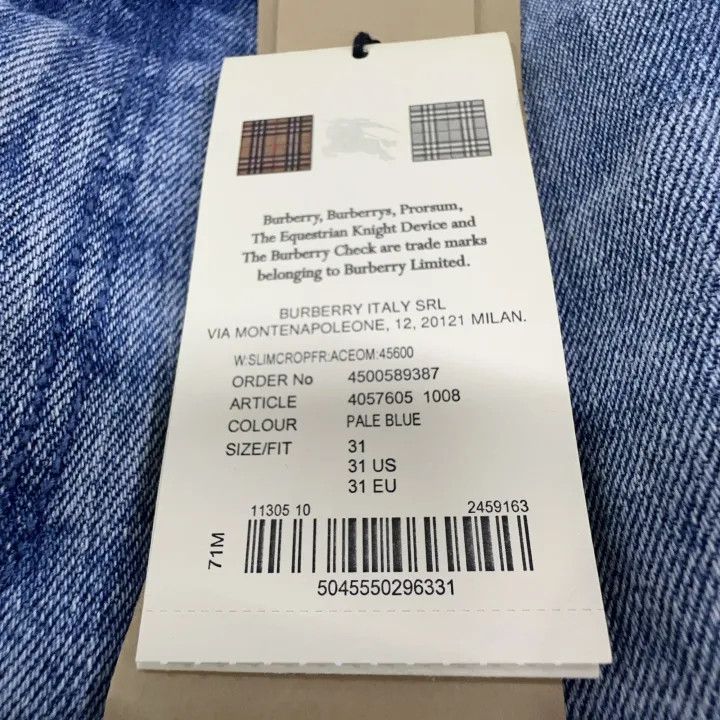 Burberry Burberry Women's Blue Mid-Rise Fitted Jeans 0079 Size 31" - 4 Thumbnail