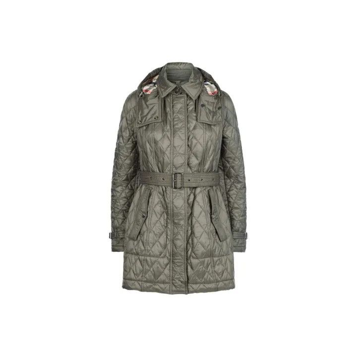Burberry Burberry Green Mid-Length Hooded Coat 0079 Size L / US 10 / IT 46 - 2 Thumbnail