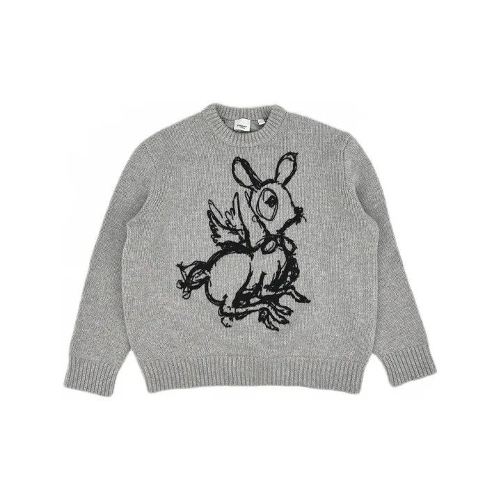 Burberry Burberry Gray Long Sleeve Sweater with Print 0079 Size L / US 10 / IT 46 - 2 Thumbnail