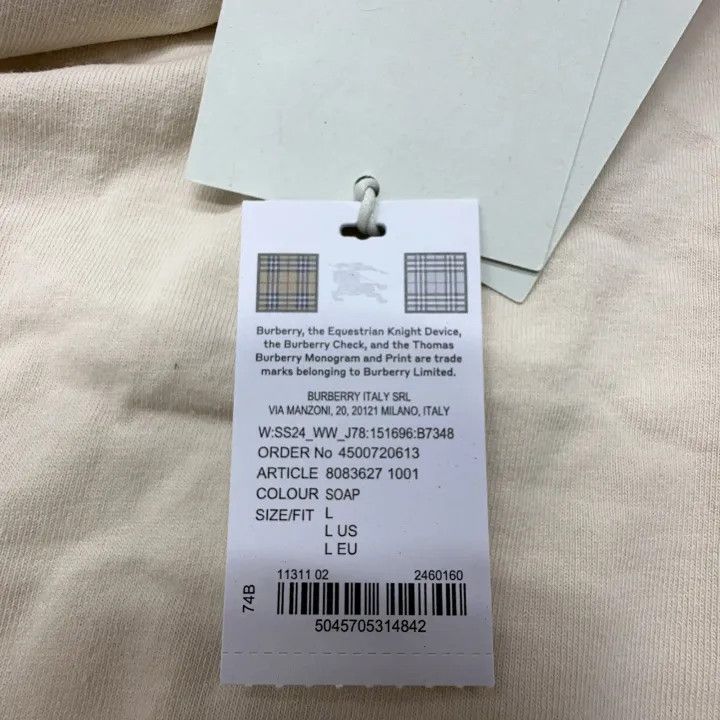 Burberry Burberry Logo Crew Neck Loose T-Shirt 0079 Size L / US 10 / IT 46 - 5 Thumbnail