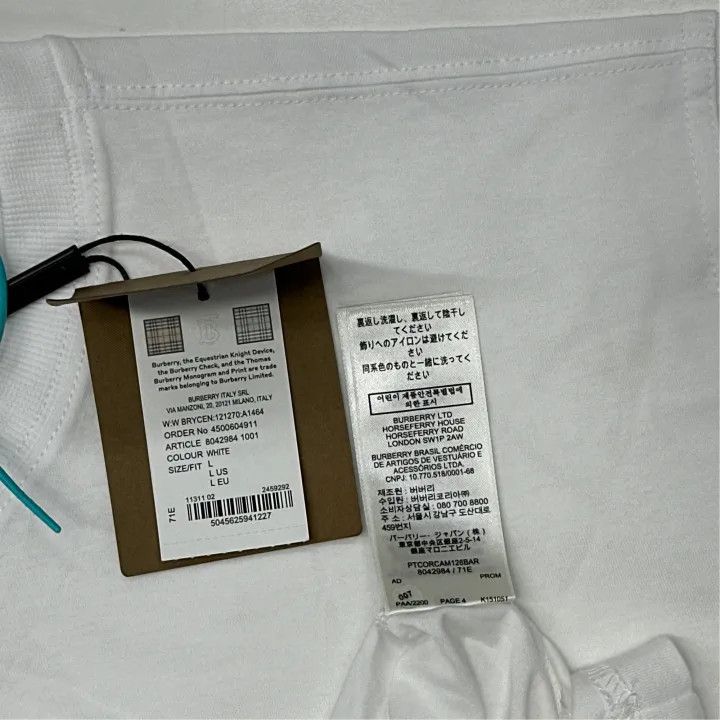 Burberry Burberry SS21 Embroidered Deer Cotton T-Shirt 0079 Size L / US 10 / IT 46 - 4 Thumbnail