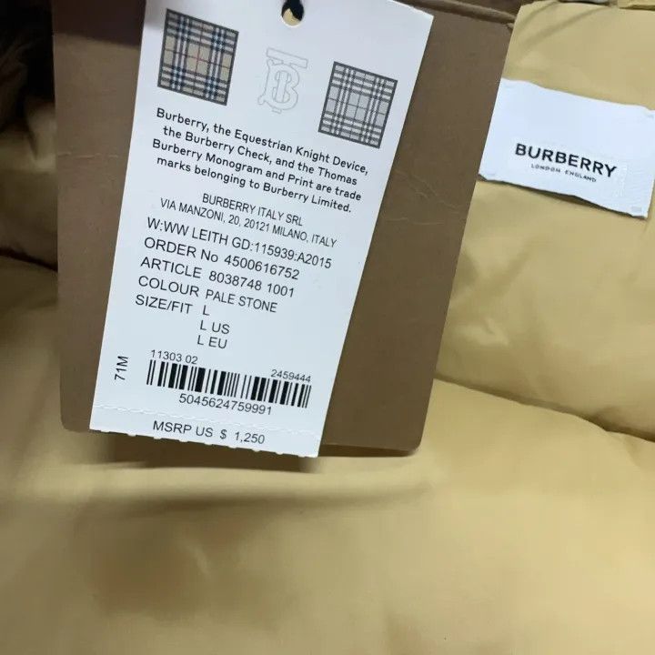 Burberry Burberry Hooded Yellow Down Jacket for Women 0079 Size L / US 10 / IT 46 - 6 Thumbnail