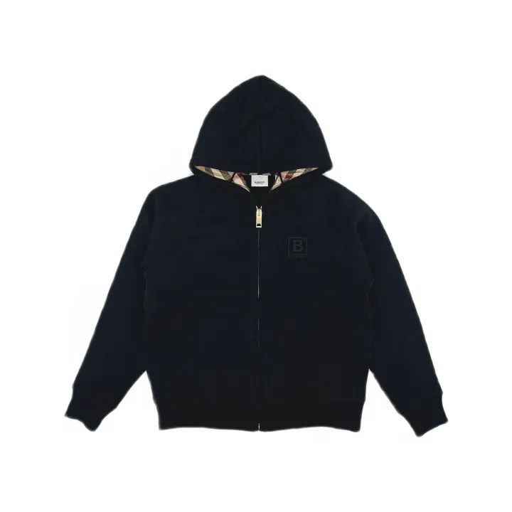 Burberry Burberry Black Hooded Zip Sweatshirt with Lining 0079 Size L / US 10 / IT 46 - 2 Thumbnail