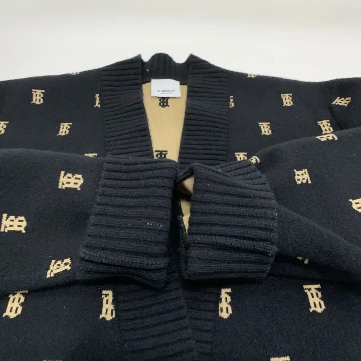Burberry Burberry Black Logo Knit Cardigan for Women 0079 Size L / US 10 / IT 46 - 7 Thumbnail