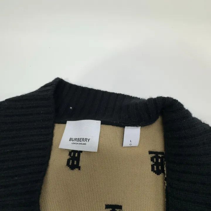Burberry Burberry Black Logo Knit Cardigan for Women 0079 Size L / US 10 / IT 46 - 5 Thumbnail