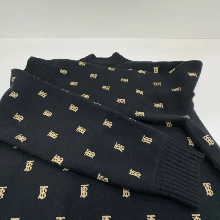 Burberry Burberry Black Logo Knit Cardigan for Women 0079 Size L / US 10 / IT 46 - 10 Thumbnail