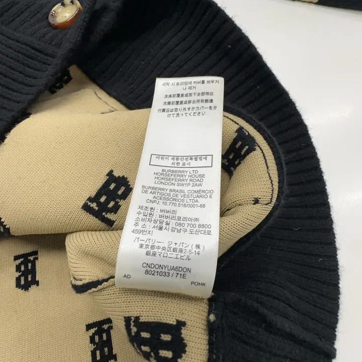 Burberry Burberry Black Logo Knit Cardigan for Women 0079 Size L / US 10 / IT 46 - 4 Thumbnail
