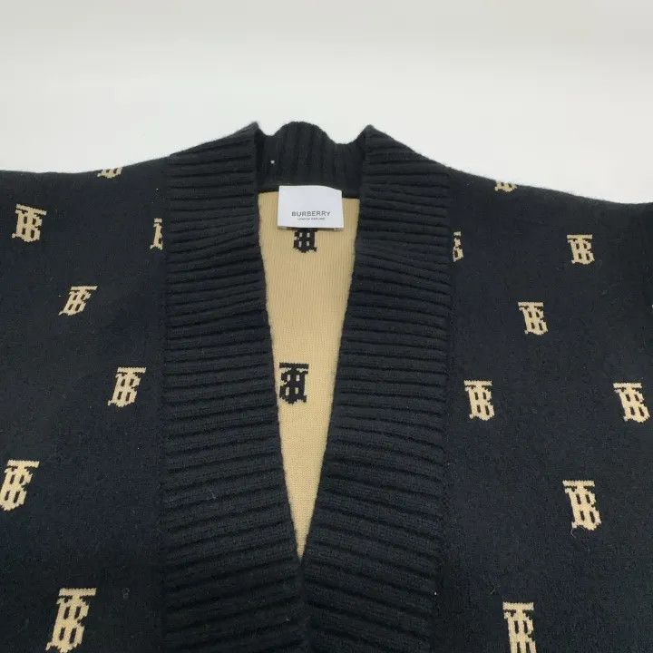 Burberry Burberry Black Logo Knit Cardigan for Women 0079 Size L / US 10 / IT 46 - 6 Thumbnail