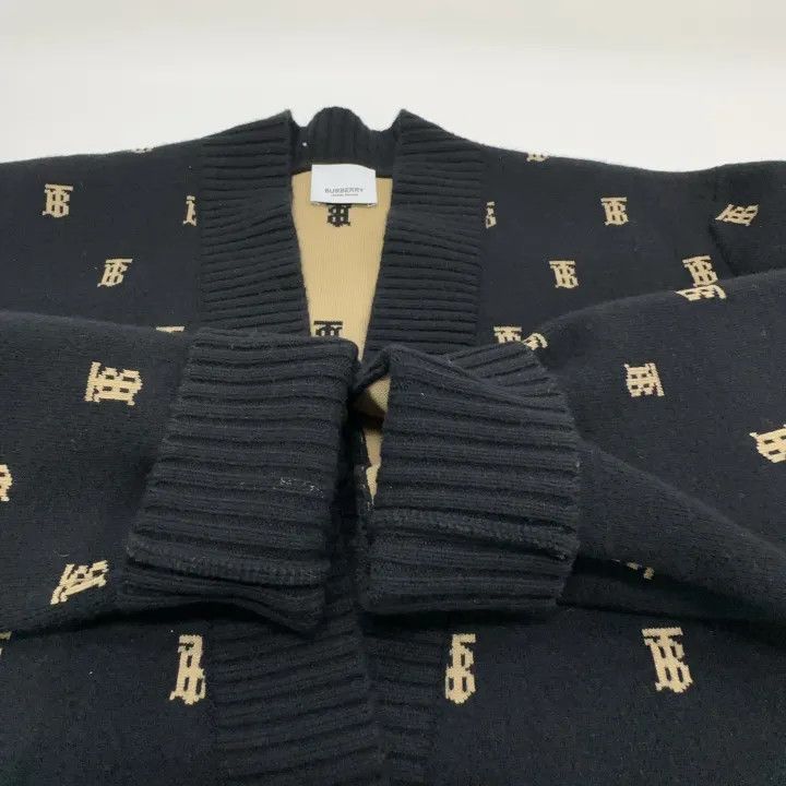Burberry Burberry Black Logo Knit Cardigan for Women 0079 Size L / US 10 / IT 46 - 8 Thumbnail