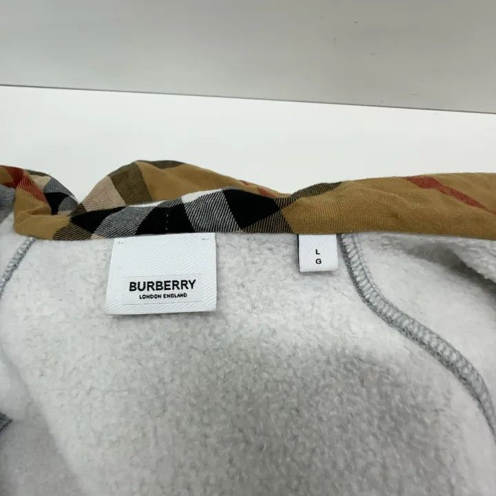 Burberry Burberry Gray Logo Embroidered Zip Hoodie 0079 Size L / US 10 / IT 46 - 5 Thumbnail