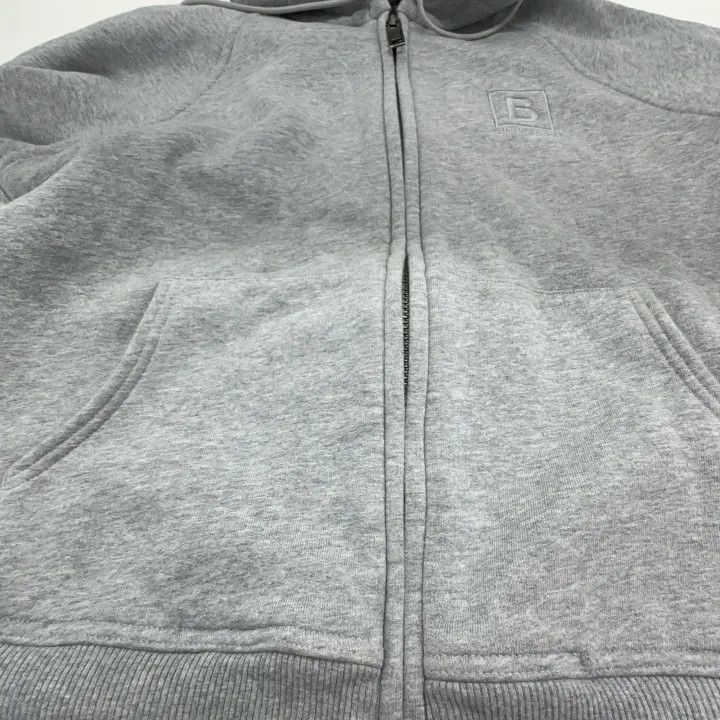 Burberry Burberry Gray Logo Embroidered Zip Hoodie 0079 Size L / US 10 / IT 46 - 8 Thumbnail