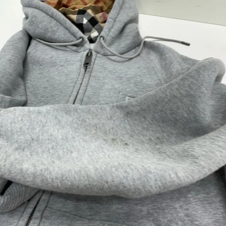 Burberry Burberry Gray Logo Embroidered Zip Hoodie 0079 Size L / US 10 / IT 46 - 10 Thumbnail