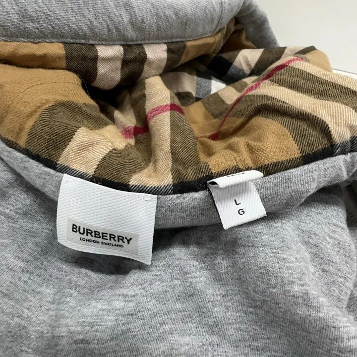 Burberry Burberry Logo Gray Hoodie with Zipper 0079 Size L / US 10 / IT 46 - 4 Thumbnail