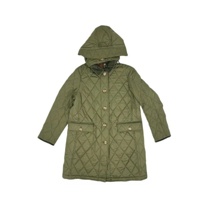 Burberry Burberry SS22 Green Quilted Long Sleeve Cotton Coat 0079 Size L / US 10 / IT 46 - 2 Thumbnail