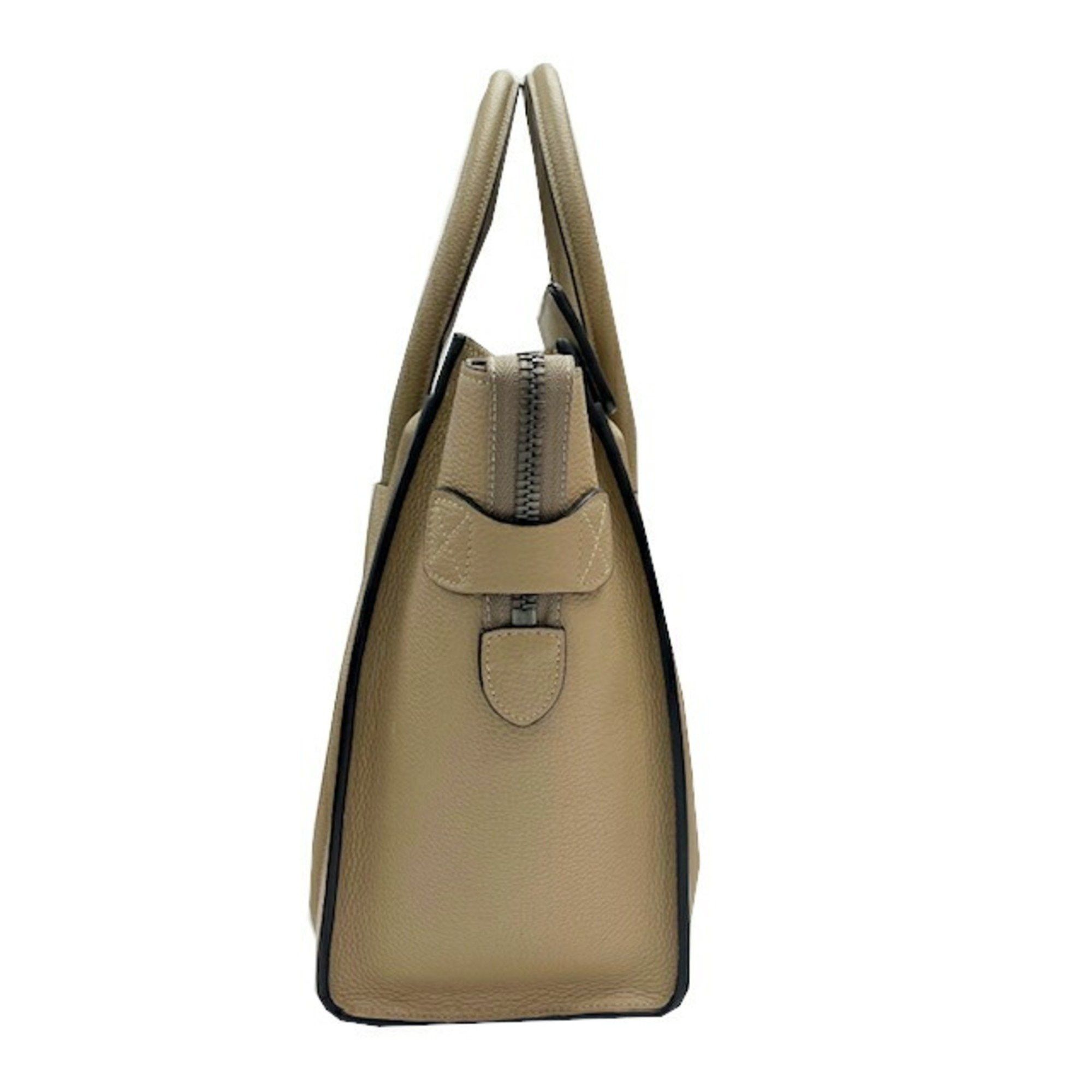 Celine CELINE Luggage Micro Shopper Leather Greige Handbag Tote Bag Women's Size ONE SIZE - 3 Thumbnail