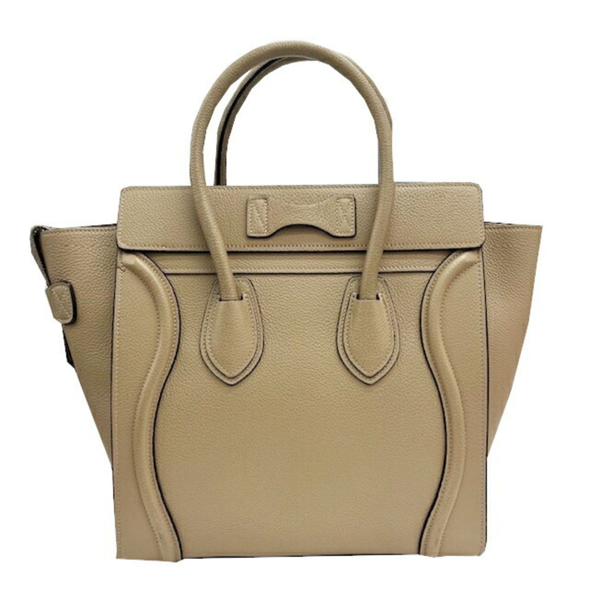 Celine CELINE Luggage Micro Shopper Leather Greige Handbag Tote Bag Women's Size ONE SIZE - 2 Thumbnail