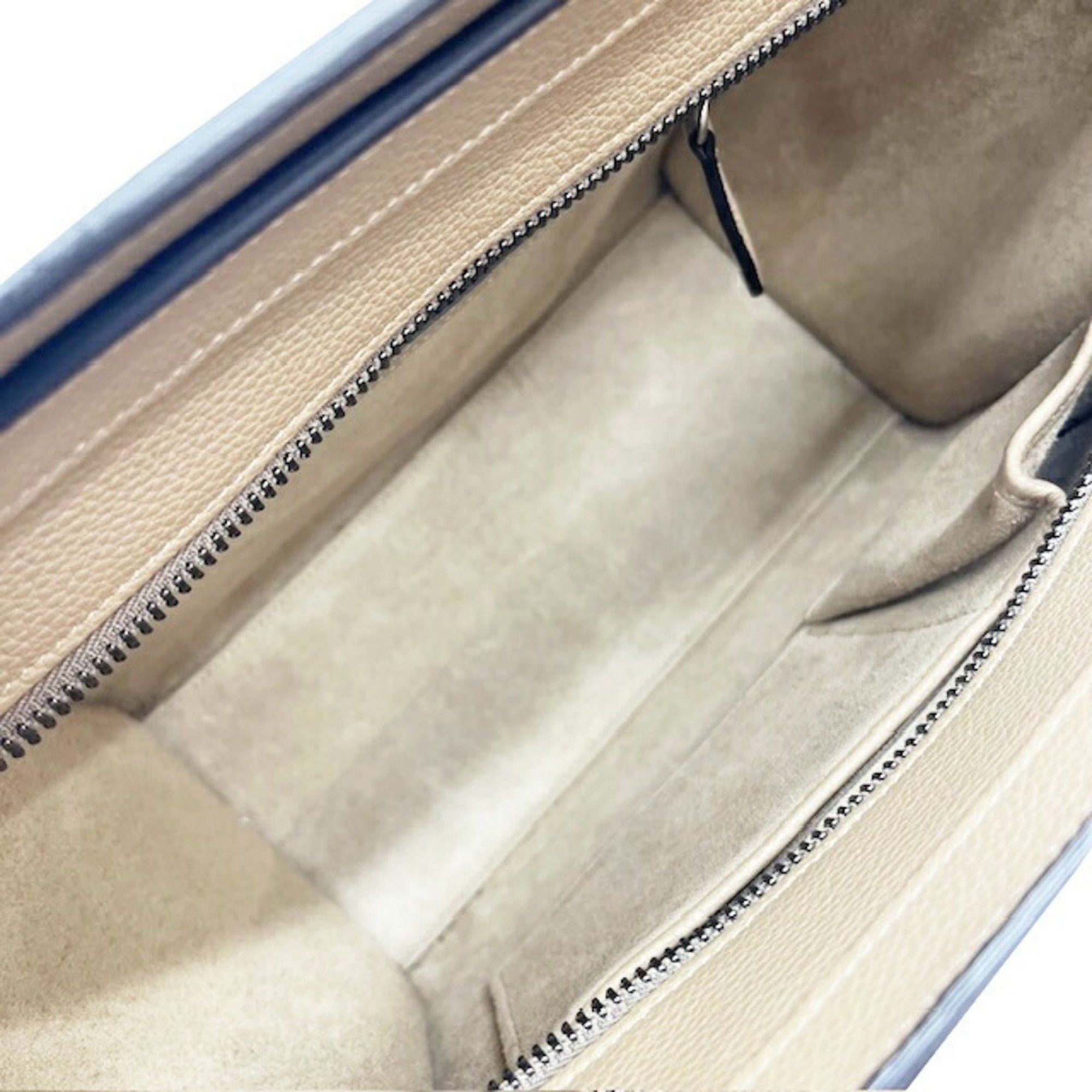 Celine CELINE Luggage Micro Shopper Leather Greige Handbag Tote Bag Women's Size ONE SIZE - 15 Thumbnail